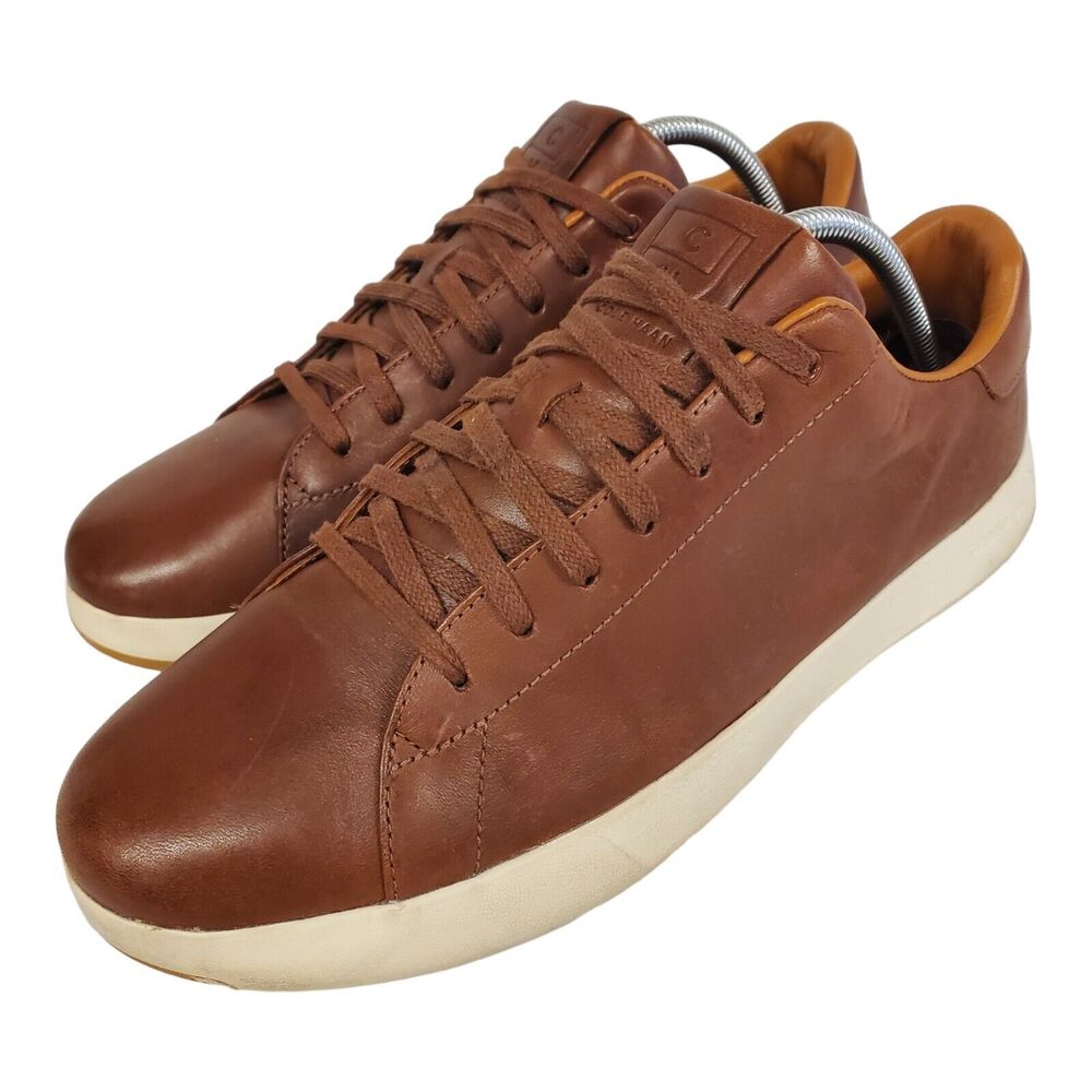 COLE HAAN Shoes GRAND PRO Mens Size 10.5 Brown Leather Sneaker Preppy C22585